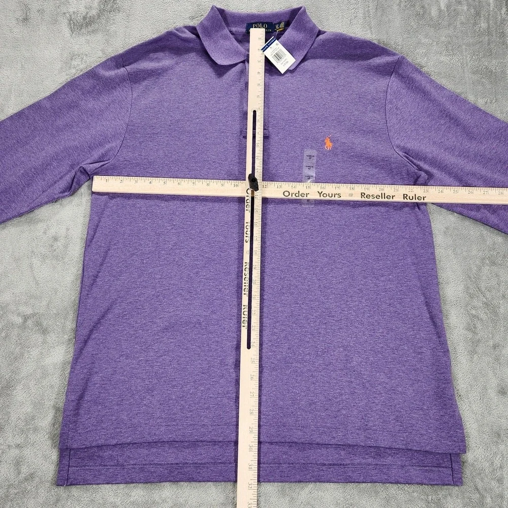 Polo Ralph Lauren Polo Shirt Mens LT Purple Long Sleeve Cotton‎ Pony Big Tall